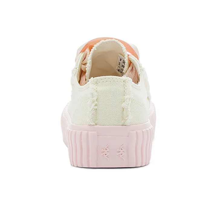 Kappa Wear resistant And Lightweight Low Top Canvas Shoes Women's White Light Rose Pink-4