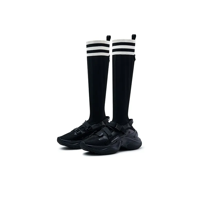 HALF AWAKE Chunky Sneakers Women's Low-Top Black-1