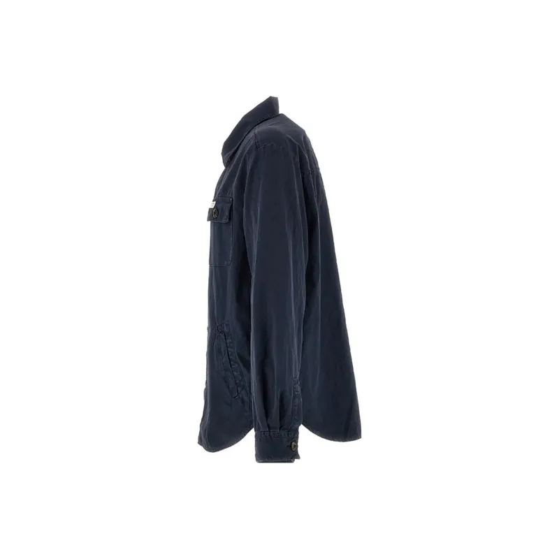 FAY Logo Patch Button Up Shirt Jacket-3
