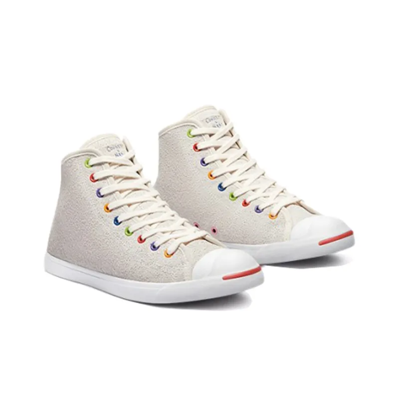 Converse Jack Purcell Slip-Resistant High-Top Canvas Shoes Unisex Plush White-2
