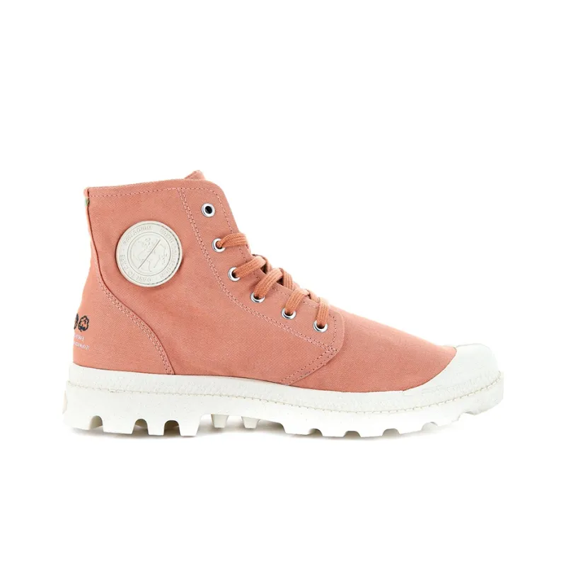 Palladium Pampa Hi Organic II Anti-Slip Wear-Resistant High-Top Canvas Shoes Unisex Pink White-1