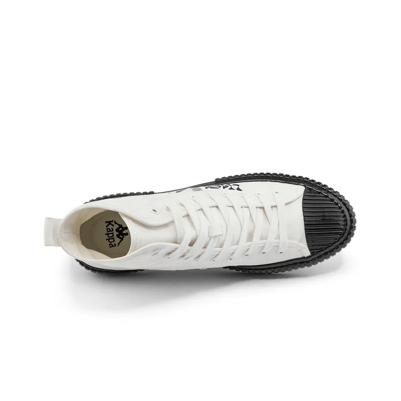 Kappa Wear Resistant Breathable Coverage High Top Canvas Shoes Unisex Dark Gray-4