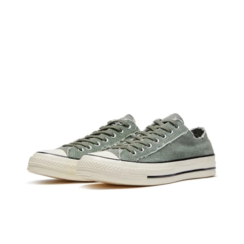Converse 1970s Chuck Taylor All Star Anti Slip Wear Resistant Low Top Canvas Shoes Unisex Army Green-2