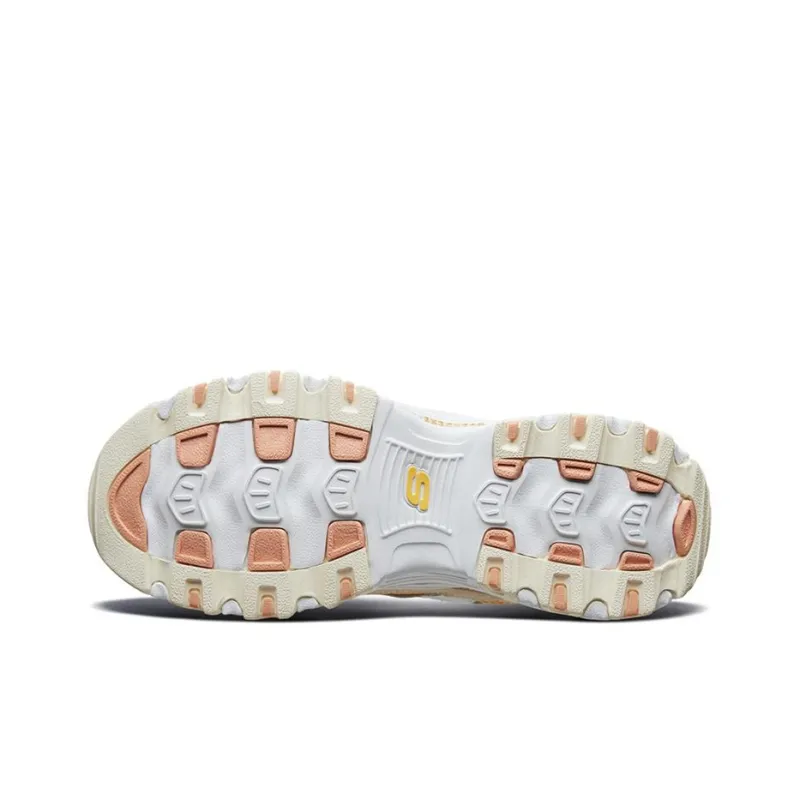 Skechers D'Lites 1.0 Low Running Shoes Gs White/Yellow Women's-4
