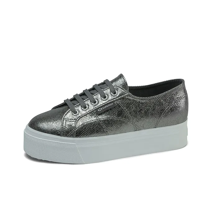SUPERGA Trendy Versatile Height Increasing Platform Low-Top Canvas Shoes Women's Dark Gray-2