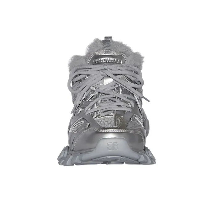 Balenciaga Track Faux Fur Silver-2