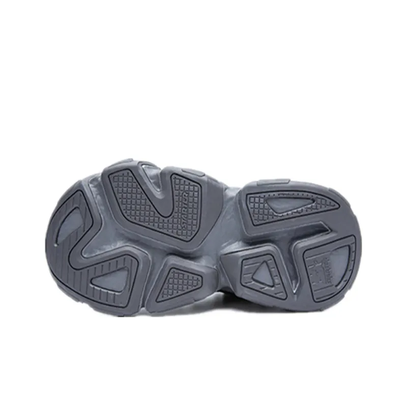 STARTER Rock Formation Series Cushioned Slip Resistant Low Top Chunky Sneakers Women's Black Gray Solid Color-3