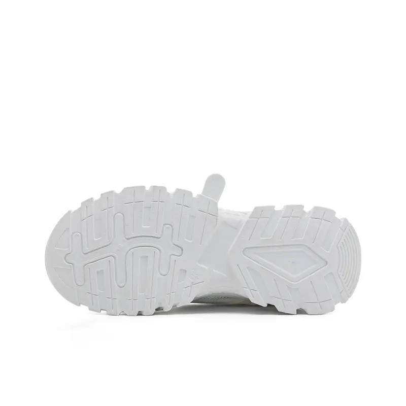 Warrior Wing Series Cushioned Abrasion Resistant Slip Resistant Low Top Chunky Sneakers Unisex Blue White-4