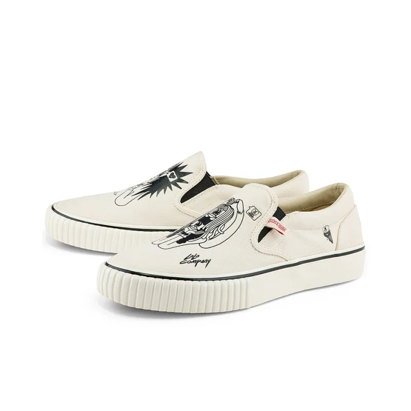 Kappa Capa Player Artist Collaboration Wear resistant And Lightweight Low Top Canvas Shoes Unisex White-3