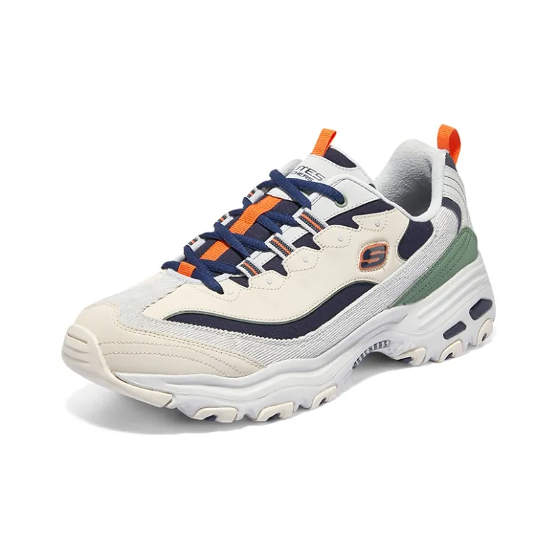 Skechers DLites 1.0 Chunky Shoes 'Beige Navy'-2