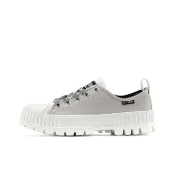 Palladium Pallashock Lo Solar Anti Slip And Wear Resistant Breathable Low Top Canvas Shoes Unisex Cool Gray Black