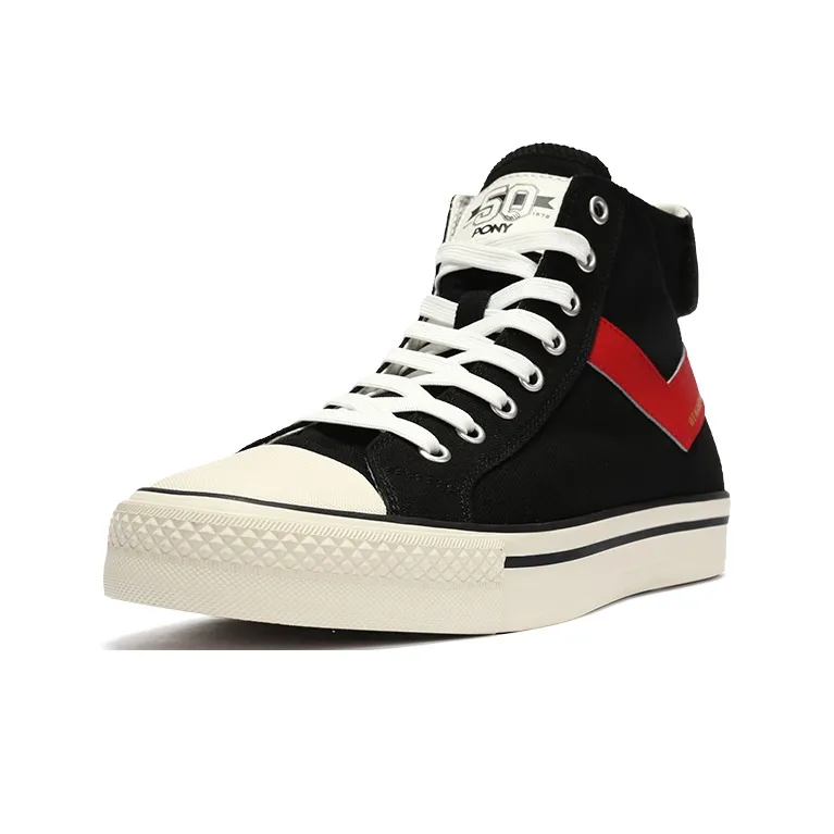 PONY Shooter Anti Slip Wear Resistant High Top Canvas Shoes Unisex Black-1