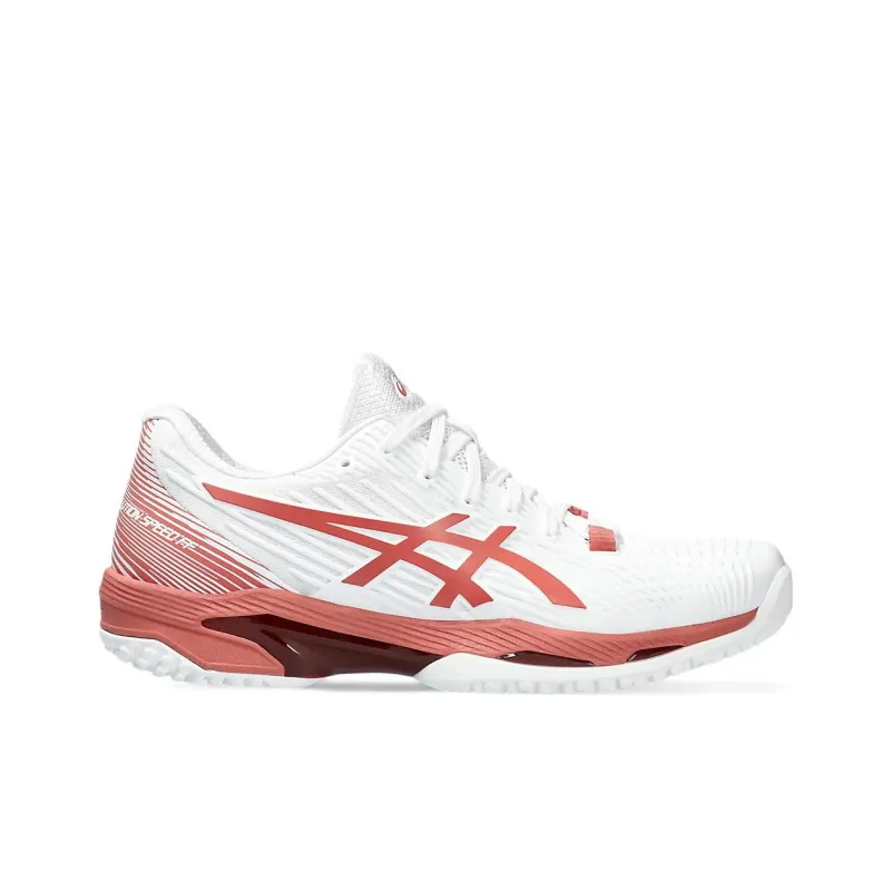 Asics Solution Speed FF 2 OC Shock Absorbers Low Top Tennis Shoes Women's Red White-1
