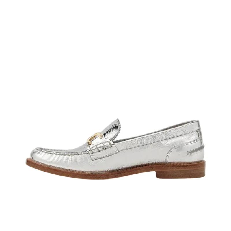 FENDI Metallic-finish Slip-on Loafers-0