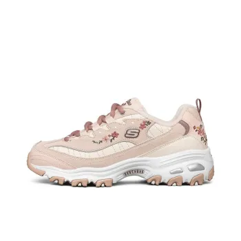 Skechers D'lites 1.0 Low Top Thick Bottom Running Shoes Pink/White Women's