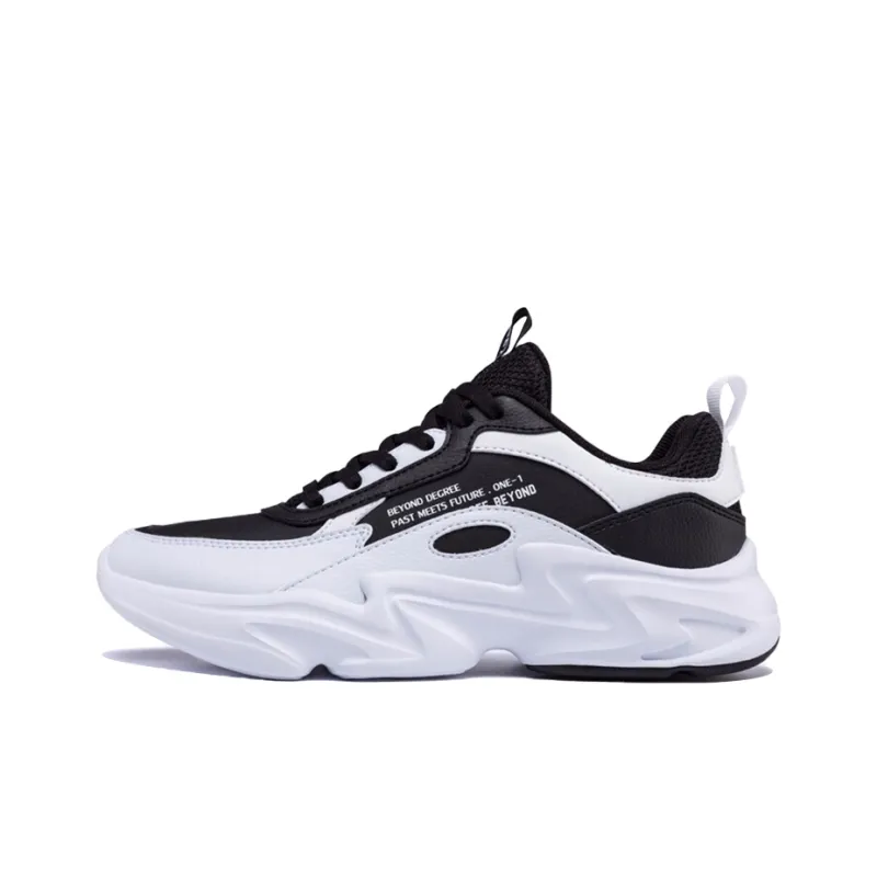 361° Wear resistant Non slip And Breathable Low Top Chunky Sneakers Women's White Black-0