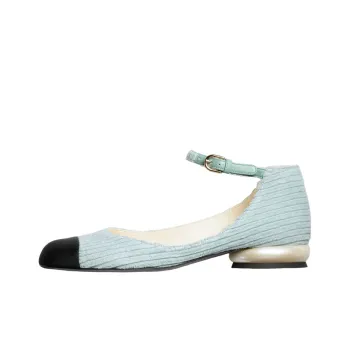 CHANEL Casual Single Shoes Women's Light Blue