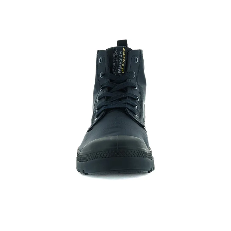 Palladium Pampa Lite+ Recycle Wp+ Anti-Slip And Wear-Resistant Water-Resistant High-Top Canvas Shoes Unisex Black Gray-3