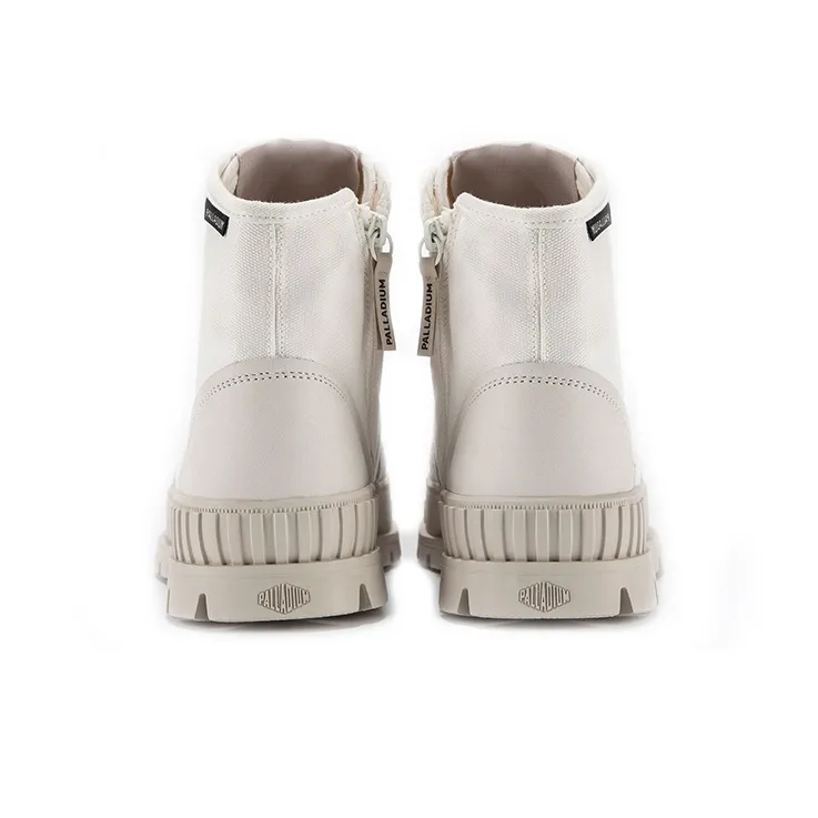 Palladium Pallashock Hiker Anti-Slip And Wear-Resistant Height Increasing High-Top Canvas Shoes Unisex Star White-3