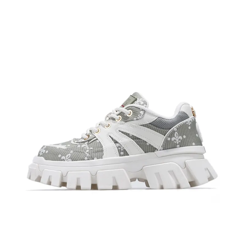 Palladium Chunky Durable Breathable Low-Top Chunky Sneakers Women's Green White-0