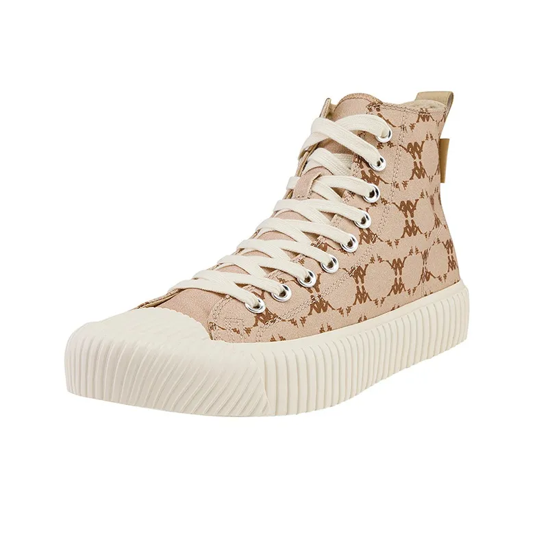 Kappa Wear-Resistant Coverage High-Top Canvas Shoes Unisex Rawhide Brown-1