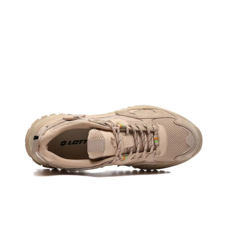 LOTTO Crocodile Teeth Low Top Chunky Sneakers Men's Dark Beige-2