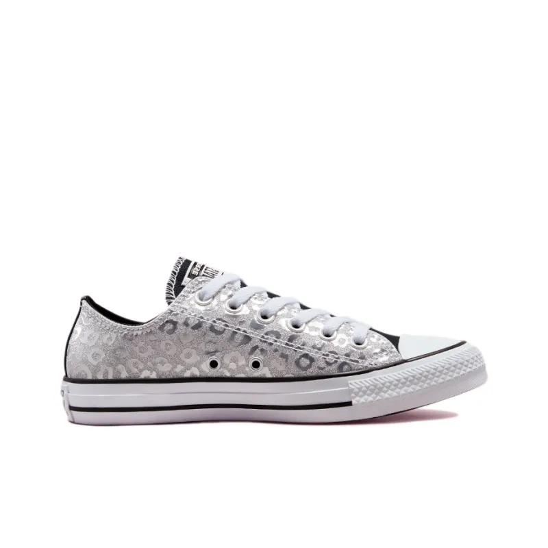 Converse Women's Chuck Taylor All Star Low 'Glitter Leopard Spots Silver' Women's-1
