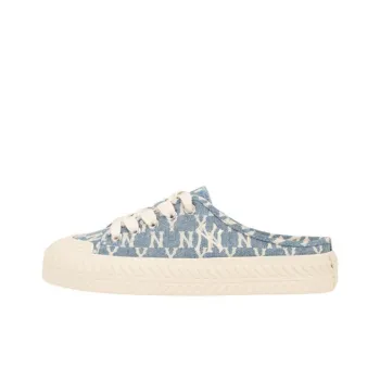 MLB Playball Mule Mono Denim Wear Resistant Low Top Canvas Shoes Unisex Blue