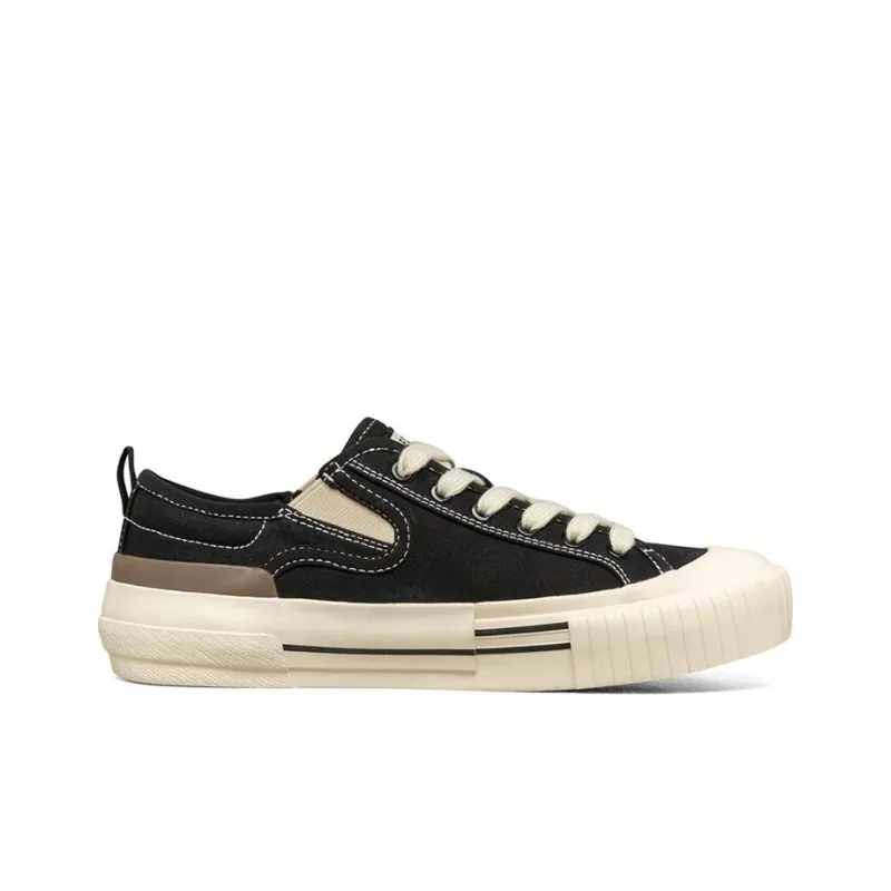 Skechers New Moon Canvas Shoes Gs Black Women's-1