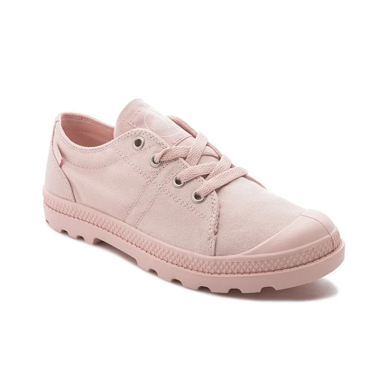 Palladium Pampa Abrasion Resistant Breathable Slip Resistant Low Top Canvas Shoes Women's Light Pink-3