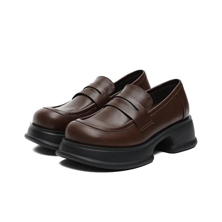 MASOOMAKE Loafers Women's Low Top Black/Ecru/Brown-17