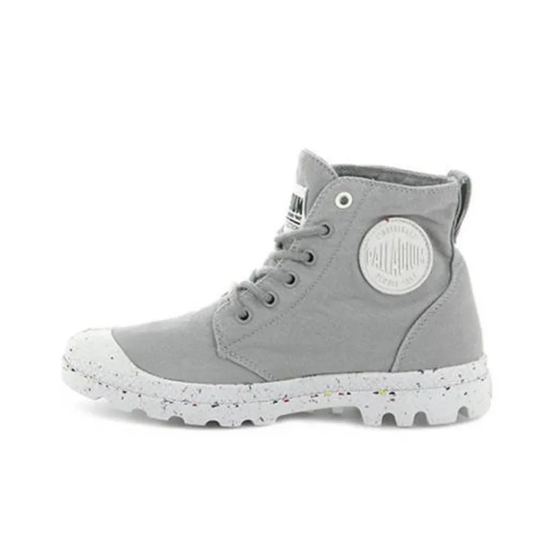 Palladium Pampa Hi Organic Wear-resistant Non-slip And Breathable High-Top Canvas Shoes Women's Gray-0
