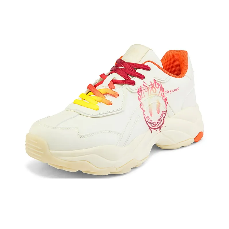 Kappa Wear Resistant Coverage Low Top Chunky Sneakers Unisex Winter White-1