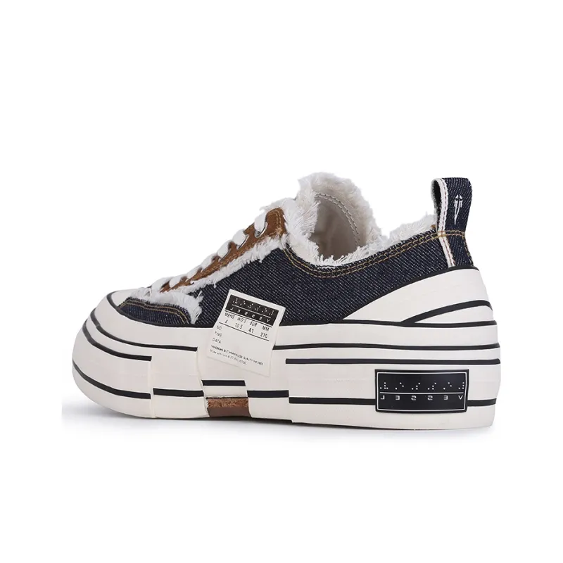 VESSEL G.O.P. Lows Denim Low Top Canvas Shoes Unisex Blue-1