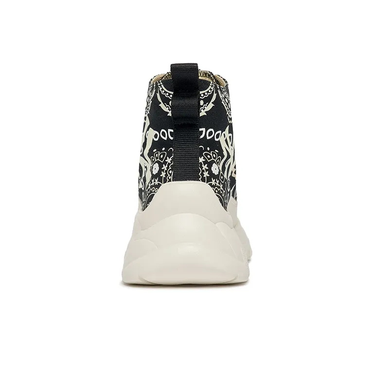 MLB Chunky High Slip Resistant, Abrasion Resistant Cushioning High Top Canvas Shoes Unisex White Black-4