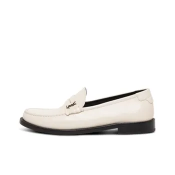SAINT LAURENT Le Loafer Penny Slippers Pearl Women's