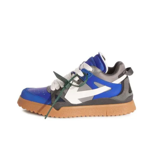 OFF-WHITE Skateboard Shoes Men Mid-Top Blue/Gray/White