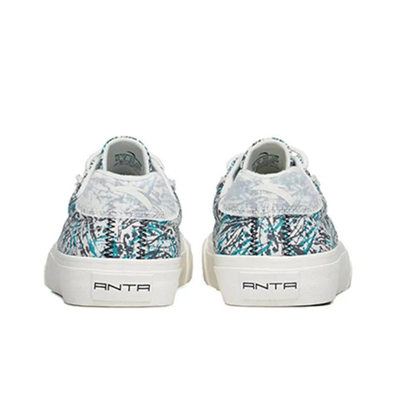 Anta Anti Slip Wear Resistant Low Top Canvas Shoes Women's White Green-3