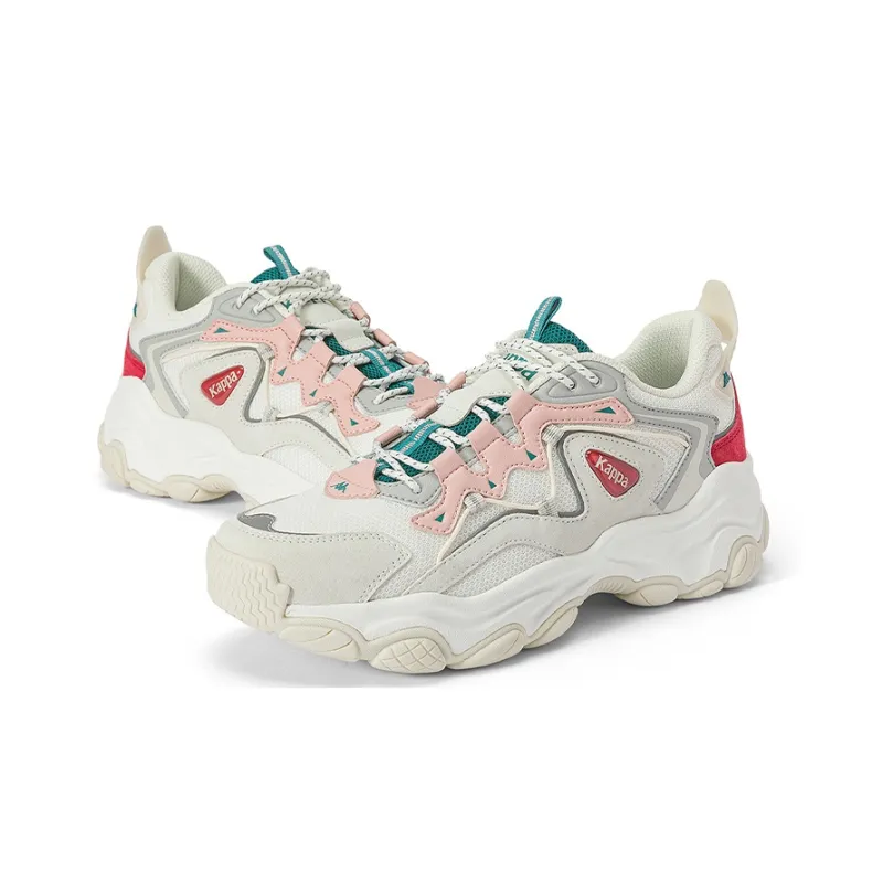 Kappa Abrasion Resistant Low Top Chunky Sneakers Women's Gray Beige Purple-3