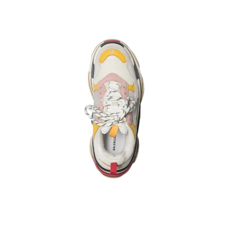 Balenciaga Triple S Cream Yellow Red Women's-3