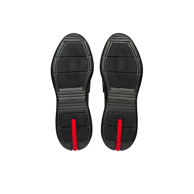 PRADA Toblach Brushed Leather Slip-on Sneakers Black Men's-4