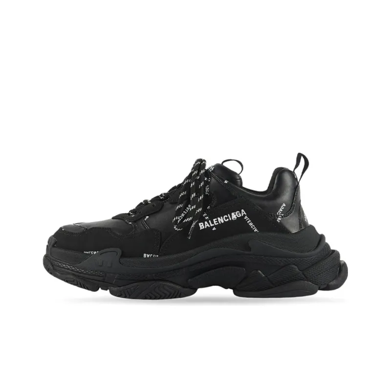 Balenciaga All Over Logo Triple S Black Women's-0