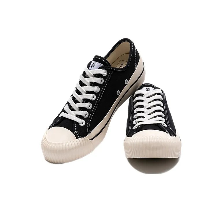 Excelsior Canvas Shoes Unisex Low Top Obsidian Black/White-2