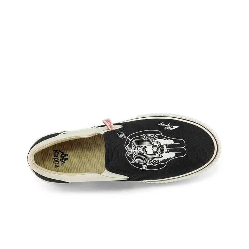Kappa Player Artist Collaboration Wear resistant And Lightweight Low Top Canvas Shoes Unisex Black-2