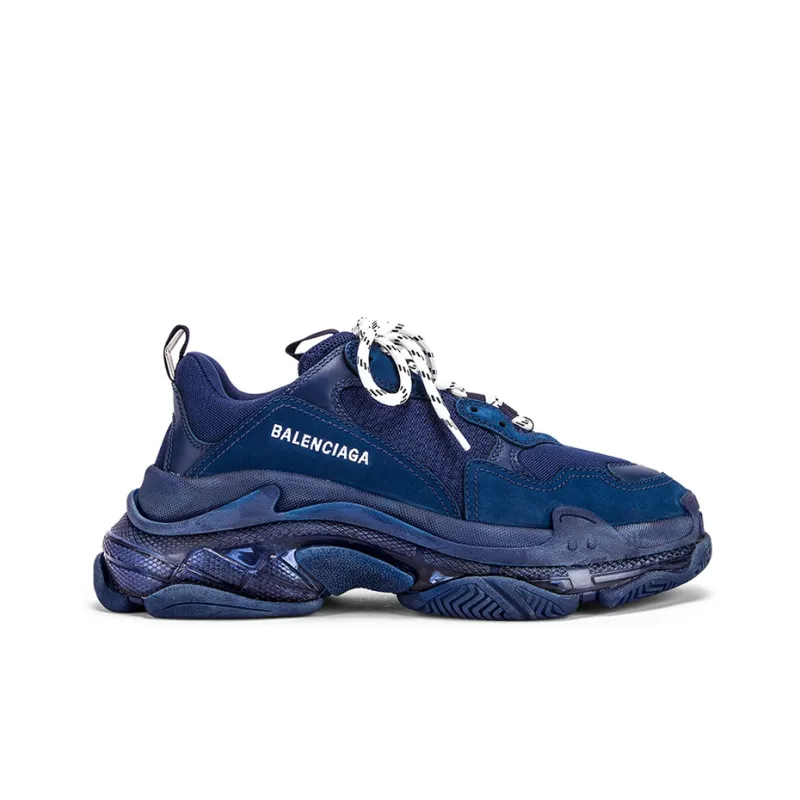 Balenciaga Triple S Clunky Shoes Navy Women's-1