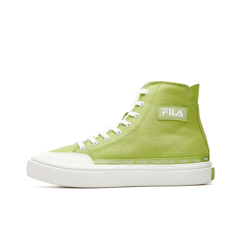 FILA Strada Mid top Canvas Shoes Green/White Women's-0