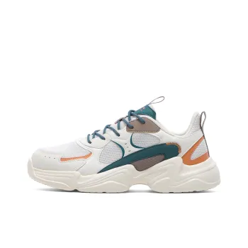 Anta Life Collection Anti Slip Wear Resistant Low Top Chunky Sneakers Men's Beige White Green