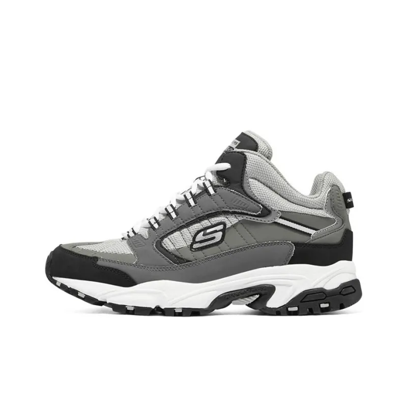 Skechers Stamina Cushioning Anti Slip And Wear Resistant Mid Top Chunky Sneakers Men's Gray-0