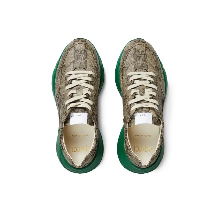 GUCCI 100 Rhyton 'Beige Green Monogram'-2