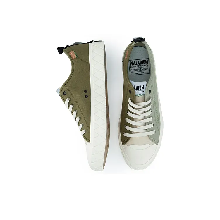 Palladium Palla Ace Org Metro Anti-Slip Wear-Resistant Breathable Lightweight Low-Top Canvas Shoes Unisex Moss Gray-3